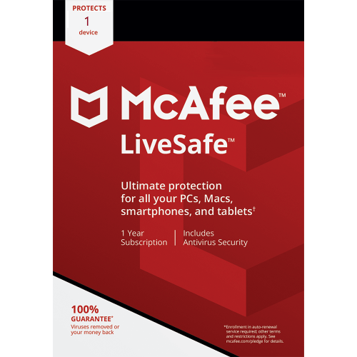 McAfee LiveSafe – 1-Year / 1 Device
